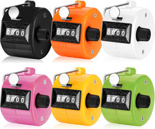 6 Pack Hand Tally Counter 4 Digit Mechanical Palm Clicker Plastic Hand Held Coun