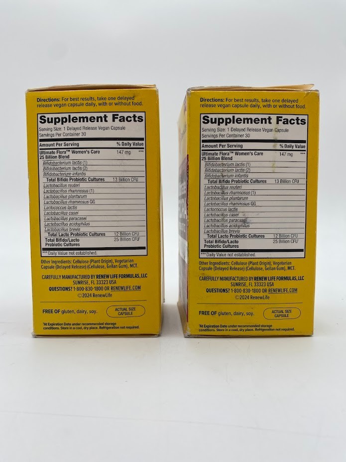 Renew Life Ultimate Flora Women's Care 25 Billion Probiotic 30 capsules Lot of 2