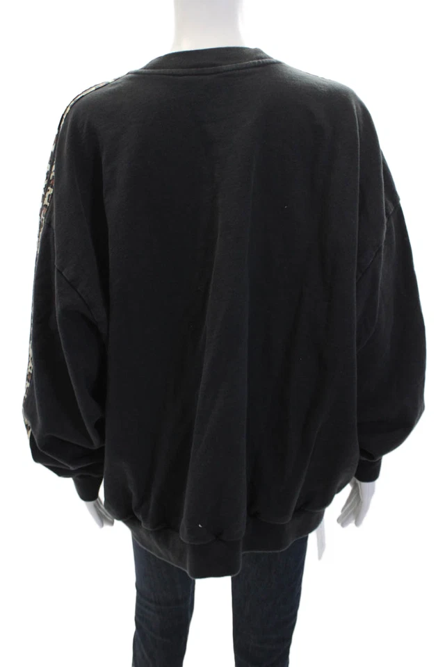 Adidas Womens Cotton Animal Print Pullover Crew Neck Sweatshirt Top Black Size L - Image 3 of 4