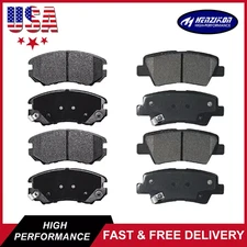 For 2010-2013 Kia Soul 2009 2010 Hyundai Sonata Front & Rear Ceramic Brake Pad