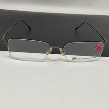 Hart Schaffner Marx T-104 Half Rim Silver Eyeglasses FRAMES XXL Large Amber RARE