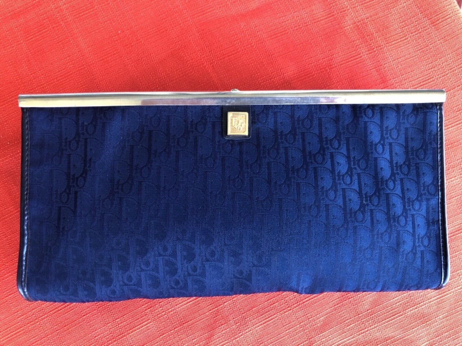 Vintage Christian Dior royal blue clutch, in pre … - image 4