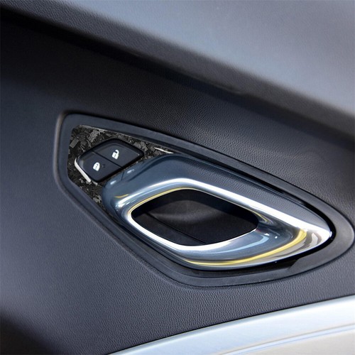 2×Forged Carbon Fiber Door Handle Lock Button Cover for Chevrolet Camaro 2017-23 - Picture 4 of 10