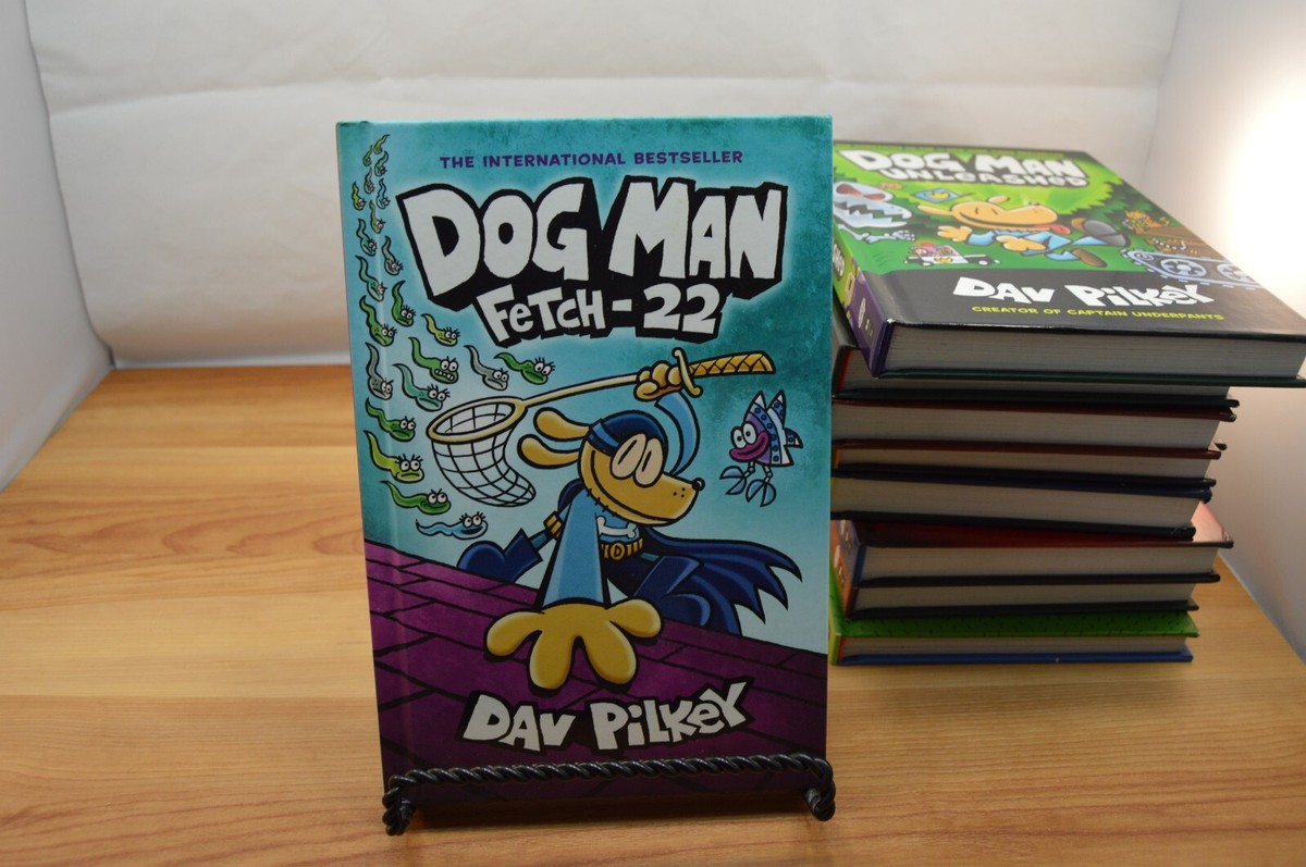 Dog Man Dogman Hard Cover Books Lot of 8 + 1 Cat Kid Comic Club