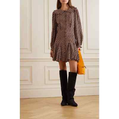 DÔEN Camden ruffled floral-print jersey mini dress XS | eBay