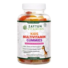 Zaytun Vitamins Halal Kids Multivitamin Gummies, Natural, 90 Gummies Made in USA