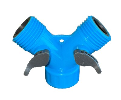 #ad Two Way 2 Way Shutoff Water Garden Hose Y Connector Splitter On Off Valve New $6.99