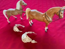 2 Vintage Breyer Palomino - Western Prancer 112 and standing "Trigger" Palomino