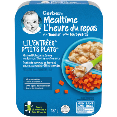 4-Pack Nestlé Gerber LIL'ENTRÉES Mashed Potatoes & Gravy with Roasted Chicken