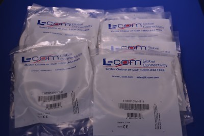 8 L-Com CAT-5 RJ45 Cable Patch Cord Premium RJ45 White 3.0 Feet P/N: TRD815WHT-3