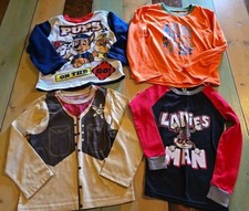 Boy's Pajama Shirts Long Sleeve Size 4-5 Lot Of 4