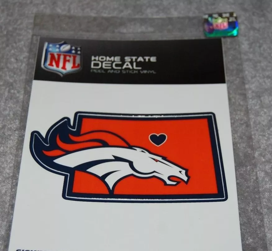 Denver Broncos NFL Football Home State Decal Peel and Stick Vinyl - LOT OF 2