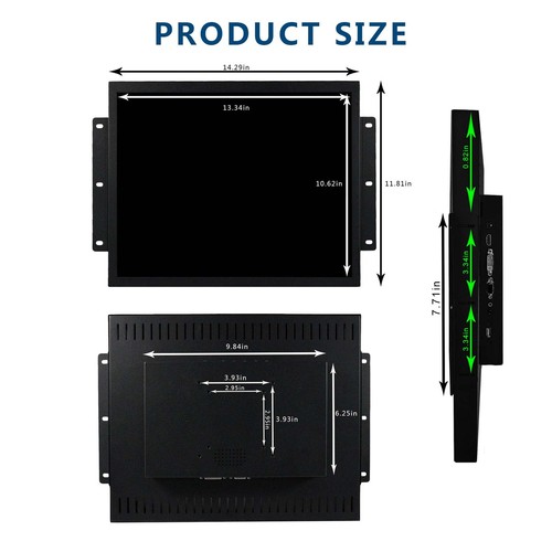 17" 1280x1024 1000nit TFT Touch LCD Industrial Monitor & HD VGA DVI Audio Port - Picture 6 of 8