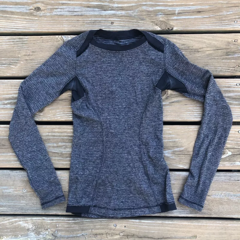 lululemon base runner long sleeve heather black shirt