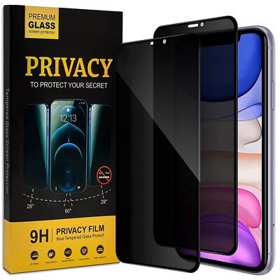 2x Anti Spy Sicht Schutz Folie für iPhone XR Display Blickschutz Privacy Glas