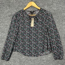 NWT BANANA REPUBLIC Spit Neck With Tie Long Sleeved Blouse SZ XXS petite
