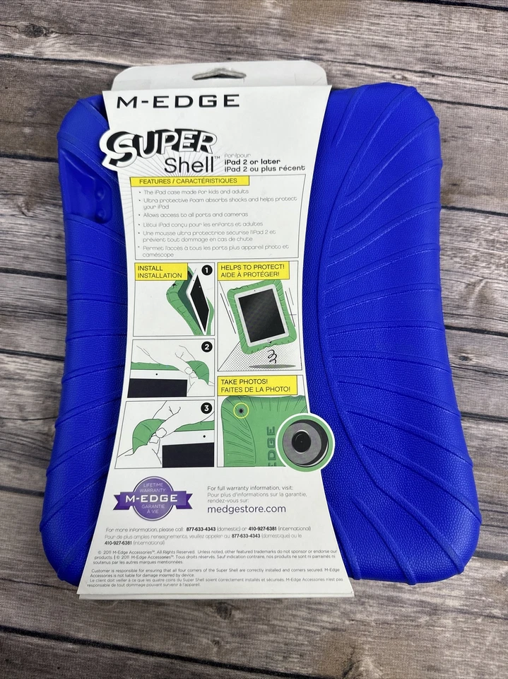 Funda delgada resistente MEDGE Supershell para iPad 2 o posterior azul a prueba de golpes nueva Foto 4 de 4