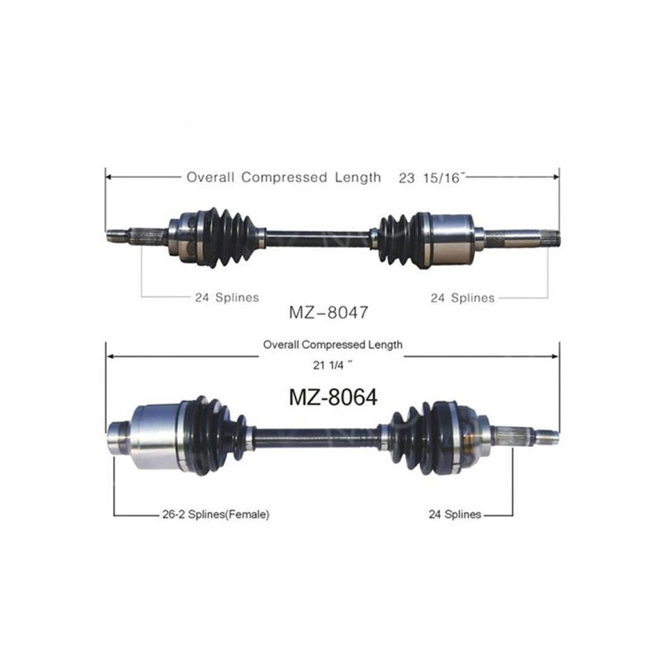 Eje CV Surtrack Eje CV Junta Delantera Par 2pcs para Mazda 323 AWD 1988 1989 Foto 2 de 4