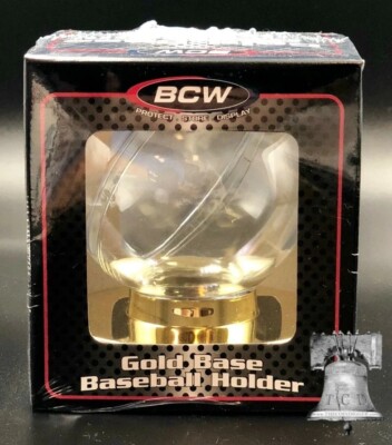 2 Gold Base Baseball Holder Stand for Autograph BCW Deluxe Display Case Goldbase