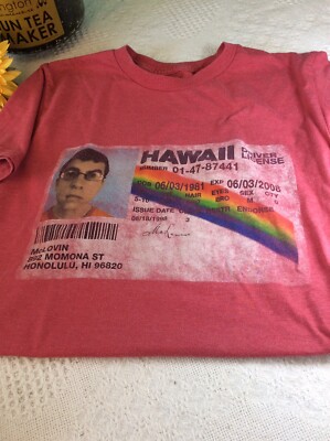 T-shirt McLovin Hawaii DL - Taille Homme S, Couleur Rouge, Occasion Très Bon état, T-shirt Humoristique