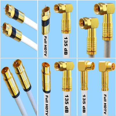 135 dB Koax Kabel Antennenkabel F-Stecker Kabelstecker Winkelstecker Unitymedia 