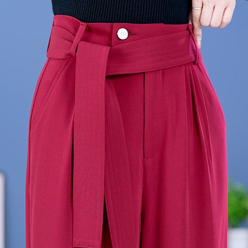 Dama Pantalones de Baile Pantalones Cintura Alta Pierna Ancha Entrenamiento Salón Práctica Latina - Imagen 15 de 20