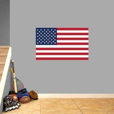 American Flag Printed Wall Decal - Patriotic Military Stars and Stripes Flags