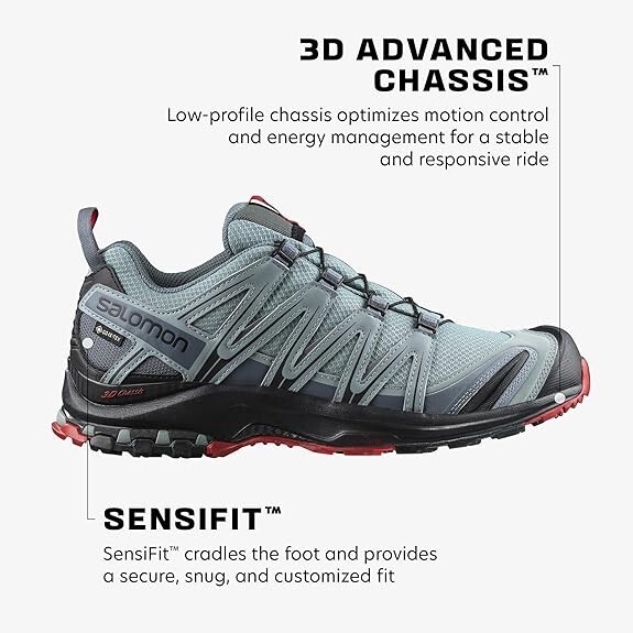 Salomon XA Pro 3D GTX v9 Uomo Taglia:12 Scarpe Grigio Rosso Escursionismo Trail Outdoor NUOVE