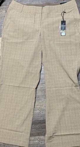 Lane Bryant Lena Trouser Dress Pants Womens 20 Brown Plaid Curvy Fit NEW $69