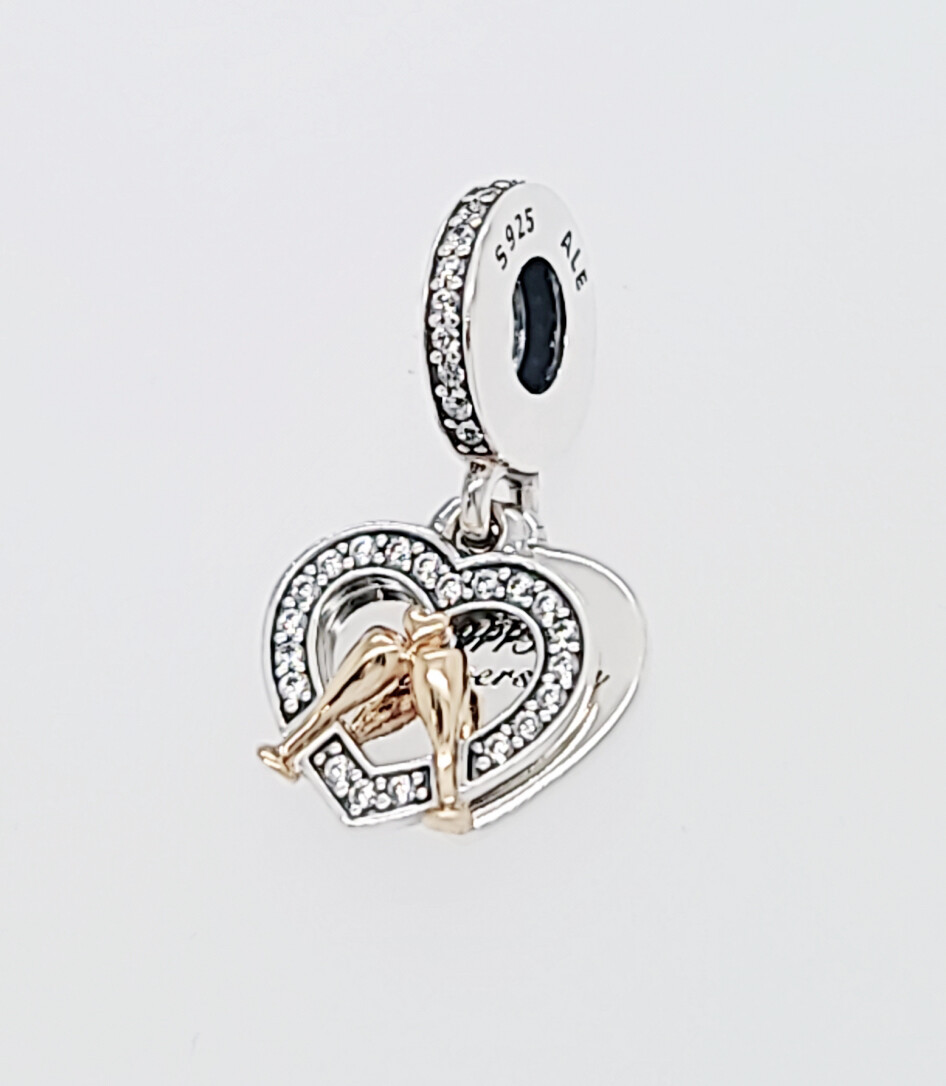 New 100% Authentic PANDORA Silver & 14k Gold Happy