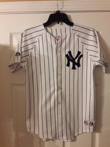 JOHNNY DAMON NEW YORK YANKEES AUTHENTIC MAJESTIC JERSEY SZ YTH L BOSTON RED SOX