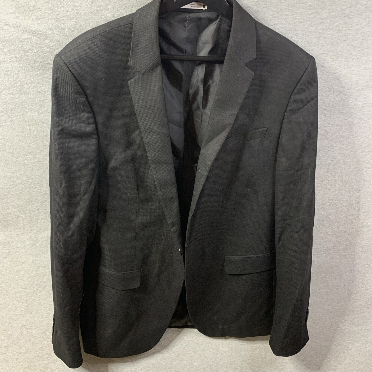 Zara Men's 42 Slim Fit Black Knit Suit Jacket Cool Comfort W21xL27