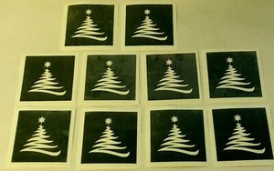 Christmas tree stencils for etching on glass gift present hobby craft ...