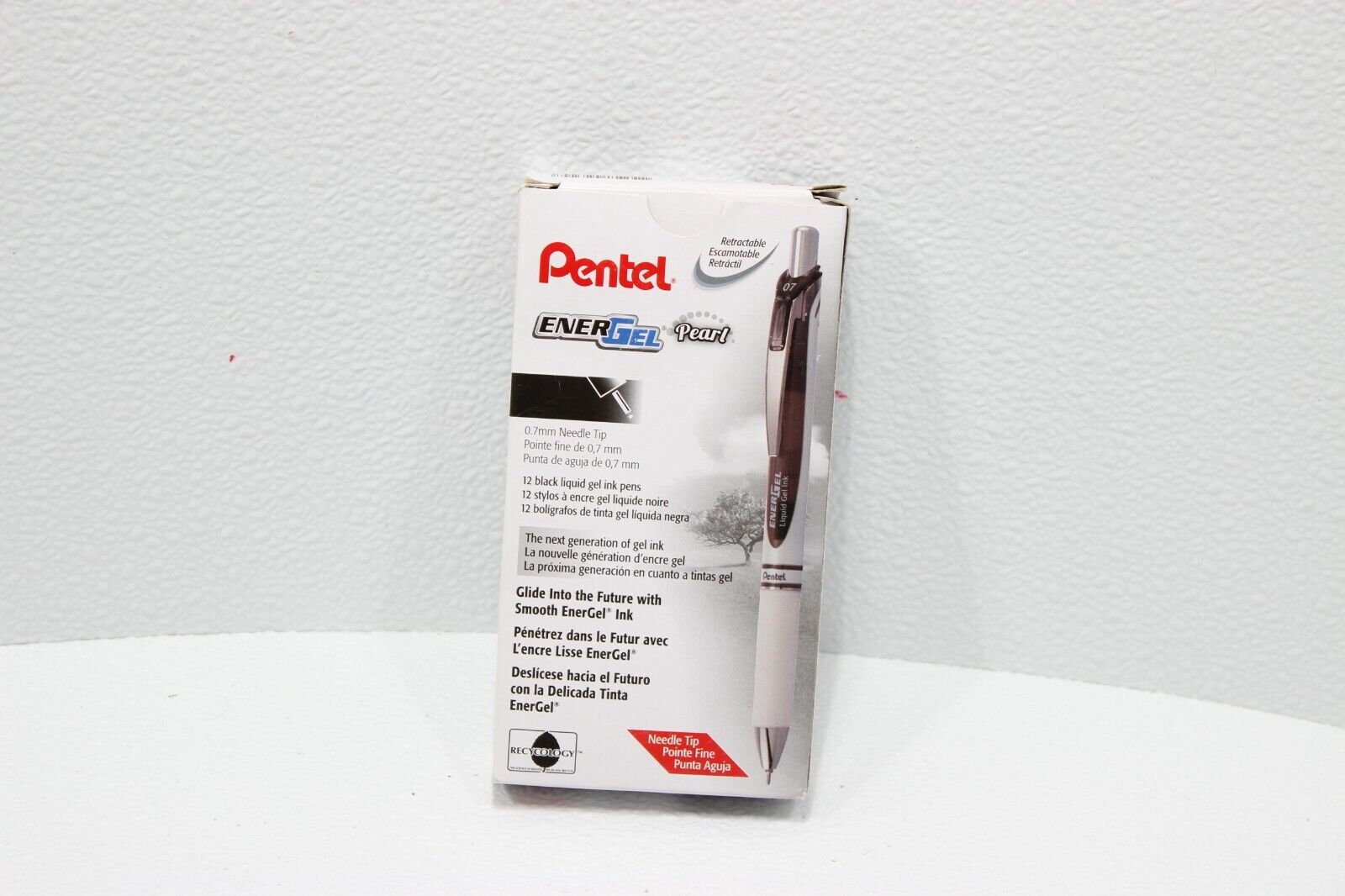 Pentel EnerGel Pearl Gel Pens Black Ink Dozen BLN77PW-A