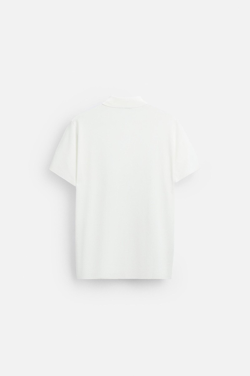 New Zara Viscose Blend Knit Polo 0304/417 White L sweater t