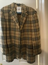 Vintage Burberry Check 100 Cashmere Jacket Mens 44 Reg