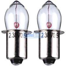 CLEAR PRE FOCUS 6v TORCH LIGHT BULB TWIN PACK 500mA Flange Fitting