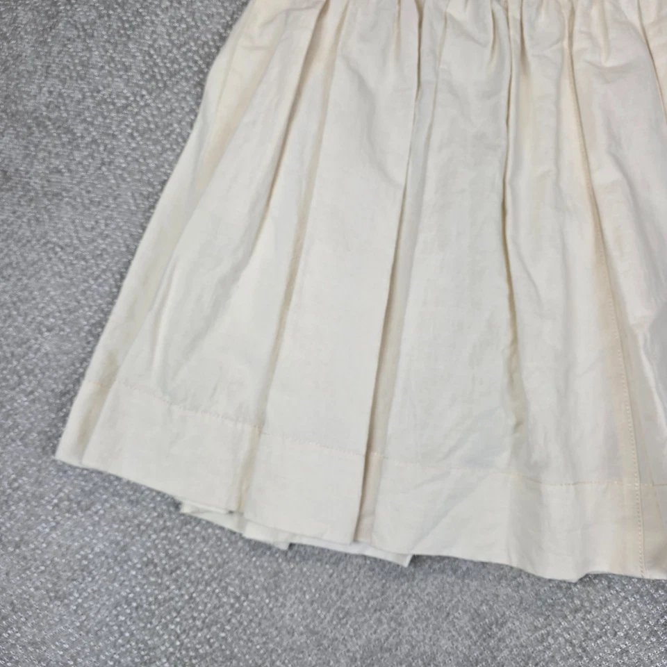 MARC JACOBS Ivory Linen-Cotton Pleated Flare Skirt Women Size 10 - Image 3 of 4