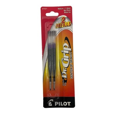 PILOT Dr. Grip 2 Refills New in Packaging Medium Ball Point 1.0mm Black Ink Pen 