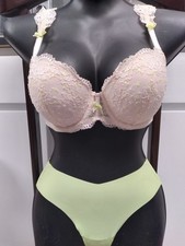 VICTORIA'S SECRET BRA SET DREAM ANGELS BRA EUC34DD  JOYSPUN PANTY SILKY M NT