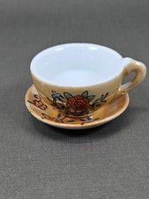 Vintage Hand-painted Lusterware Child's teacup And Saucer