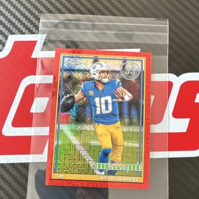 2026 Topps Flagship Justin Herbert 35th Anniversary RED MOJO 2/5 91TC-16 CLEAN