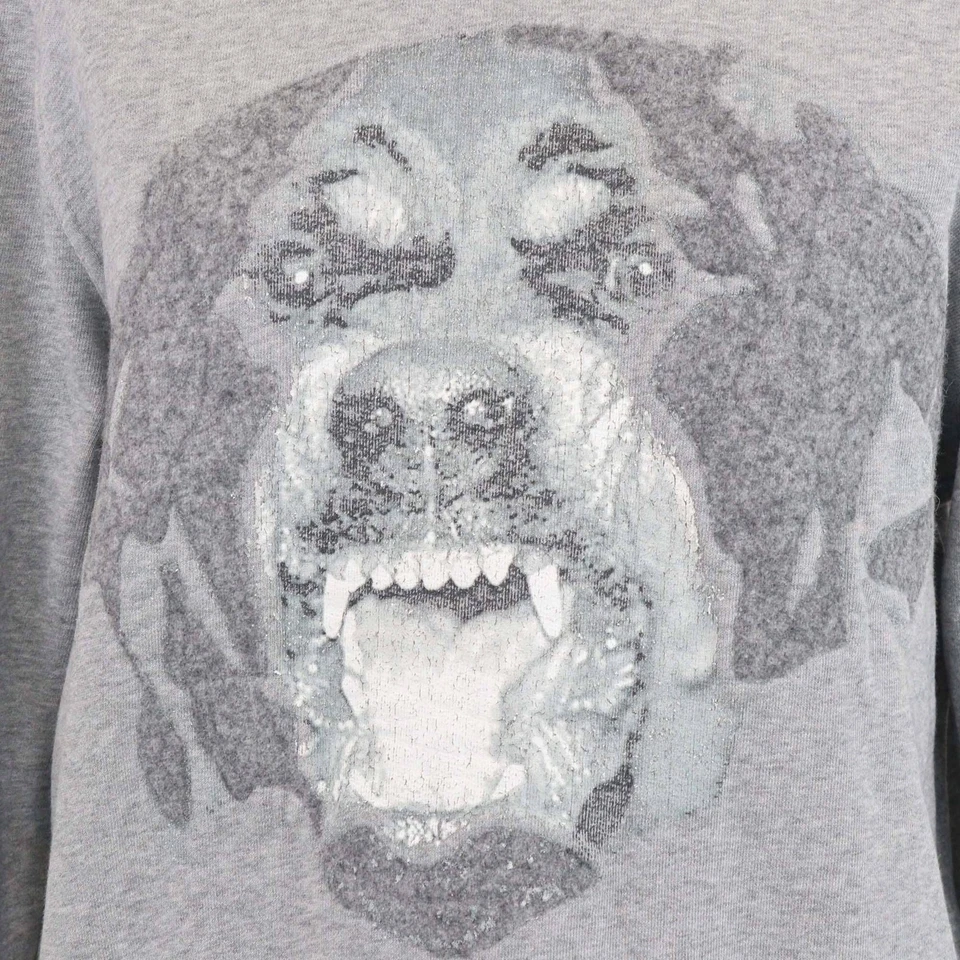 Sudadera Givenchy Gris Algodón Estampado Rottweiler Ajuste Cubano Foto 4 de 4