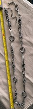 Vintage Chico's Metal Boho Chain Belt Silver Tone Chunky 33"