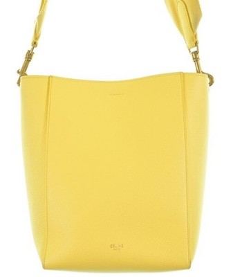 Celine Sangle kleine gelbe Leder Bucket Bag Schultertasche