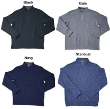 Peter Millar Crown Golf Sweater Men Gale / Gray Size XL 1/4 Zip Long Sleeve NWT