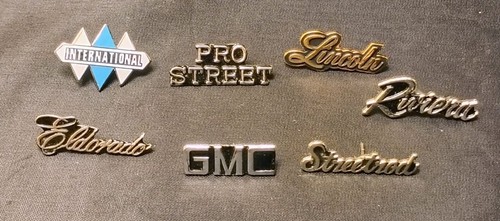 (7) Vintage Automotive Lapel Pin Lot GMC Lincoln Streetrod Pro Street Script #2