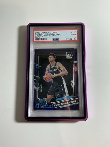 2023-24 Panini Donruss Optic -Rated Rookie Victor Wembanyama Purple shock PSA 9