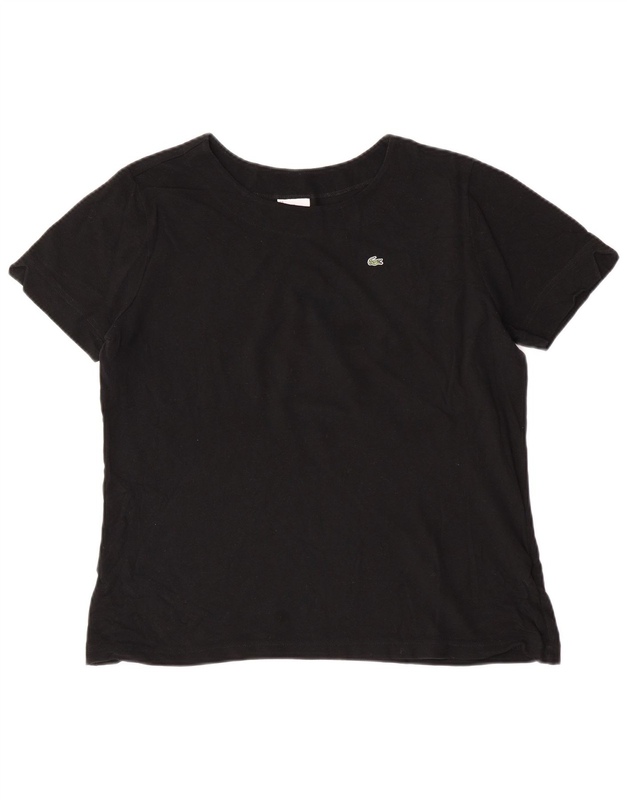 Lacoste Womens T-Shirt Top Size 50 2XL Black Cotton CU08