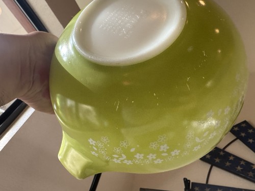 Pyrex Green & Lime Spring Blossom Crazy Daisy Cinderella bowl set 441-444 (b) - Picture 12 of 19